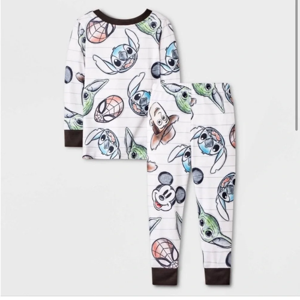 Disney 100 Anniversary 2pc Toddler Pajamas Set Marvel Star Wars